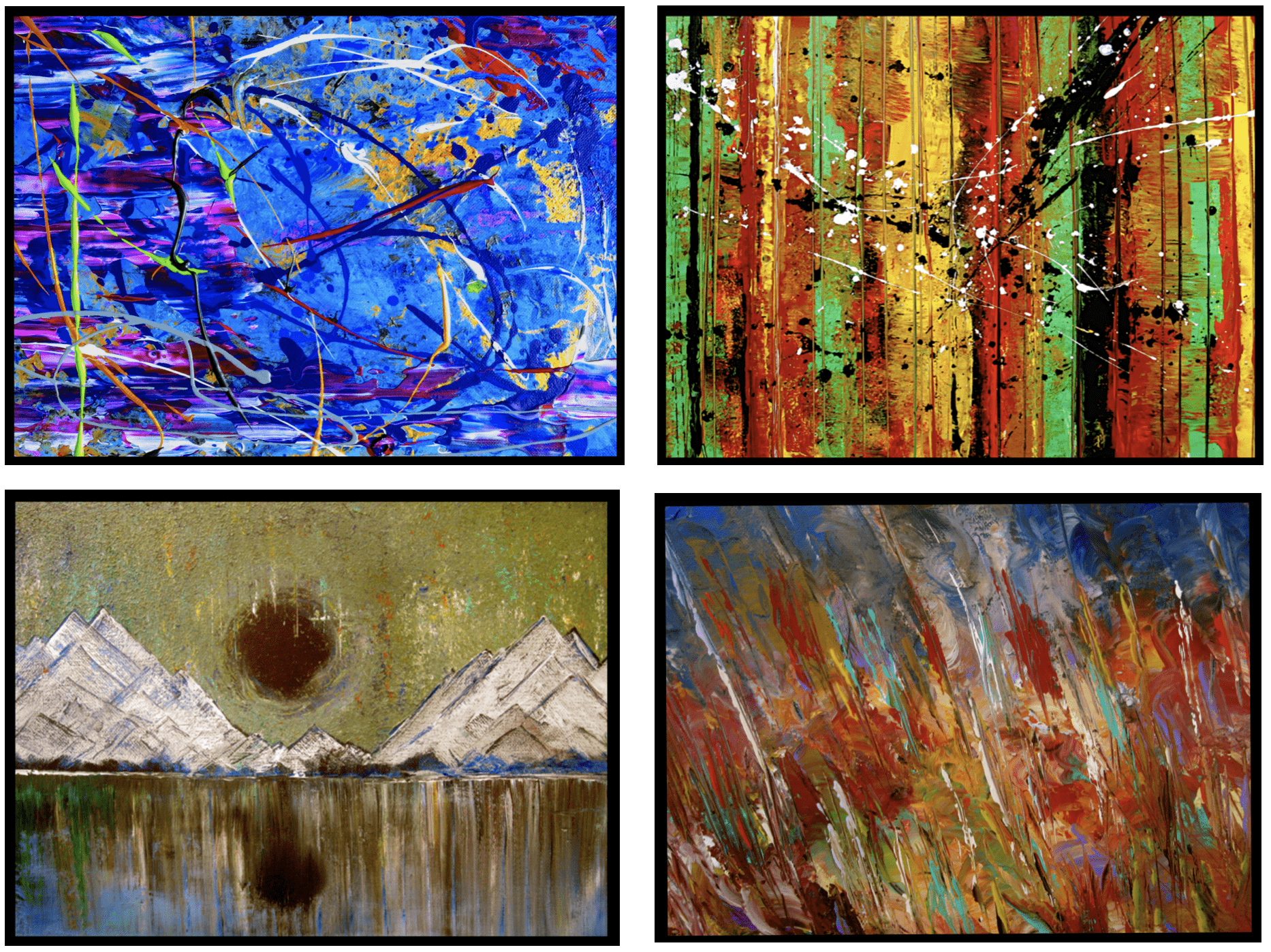 During my little free time, I like to paint. I mainly use acrylic to paint abstract works. Here are some of my paintings. — image from Frank van den Bosch’s website
