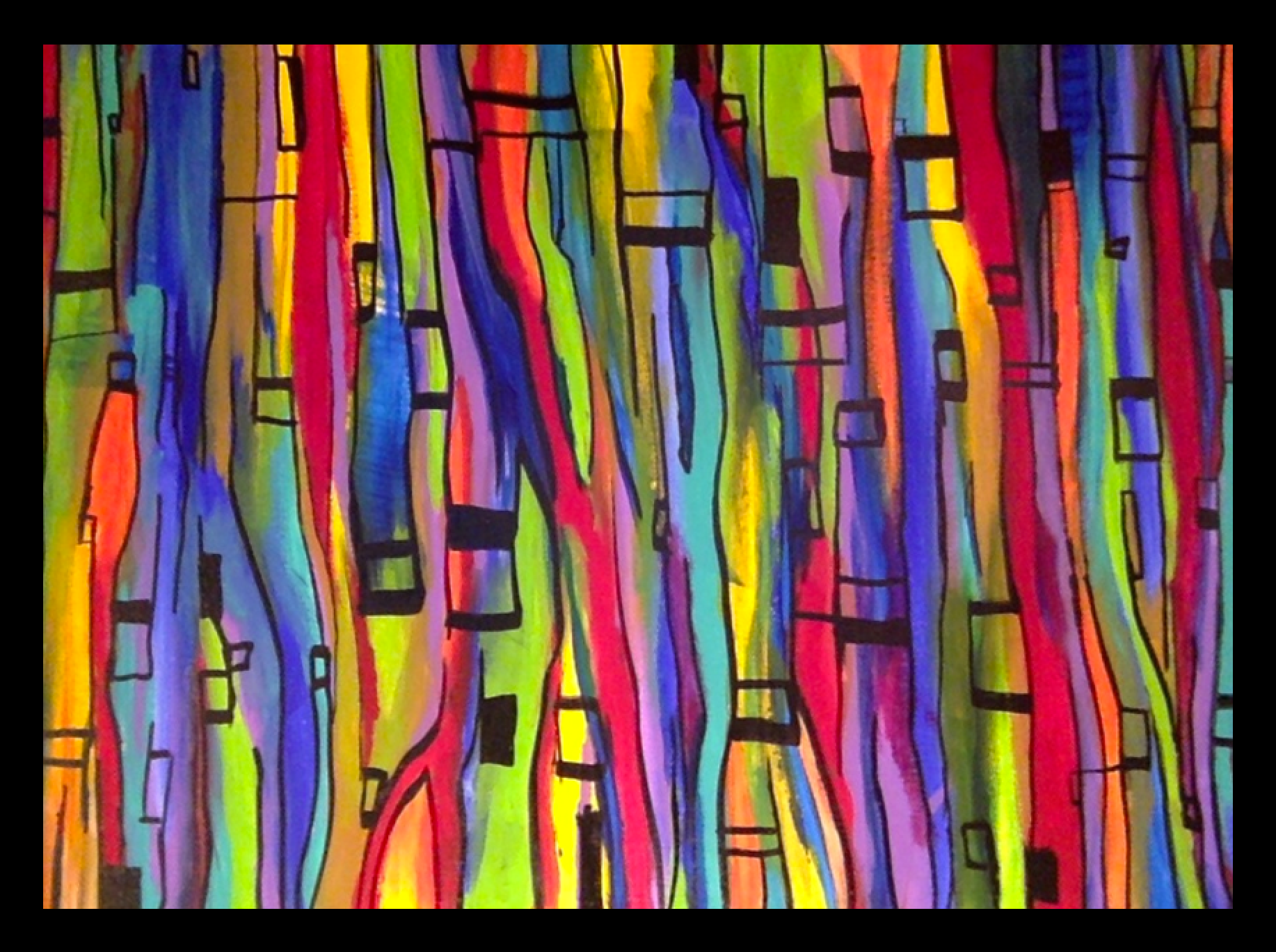 Colorful abstract painting by Frank van den Bosch