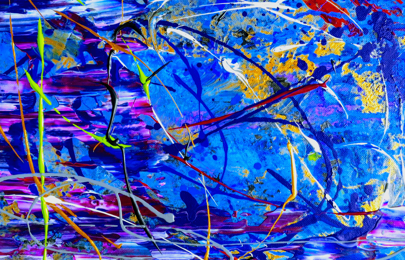 Blue and yellow abstract painting