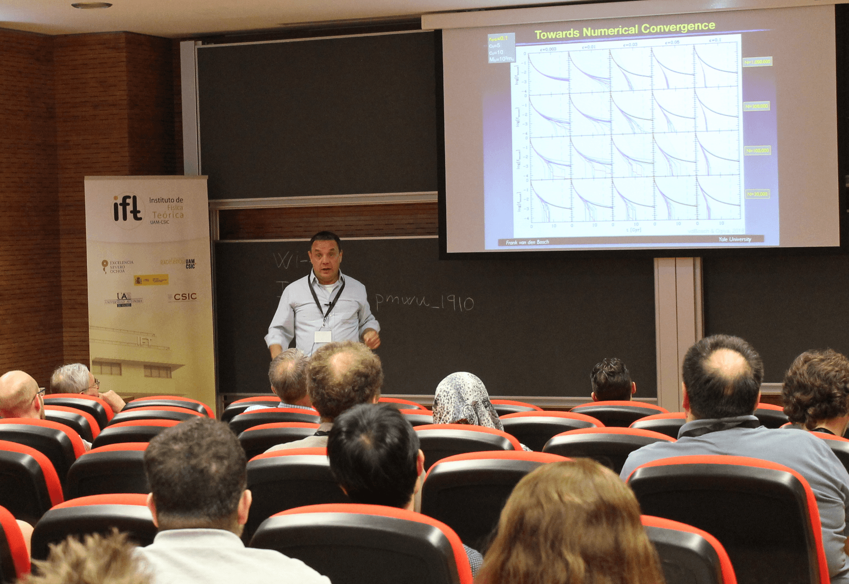 An astronomy presentation in a lecture hall